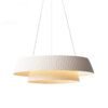 Double-layer gradient striped fabric shade chandelier – modern minimalist ceiling light with adjustable suspension cords