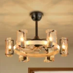 Ribbed Glass & Brass Wall Sconce - Modern Industrial Wall Light with Textured Glass Tubes, Perfect for Bathroom Vanity and Hallway Decor