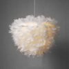Whimsical Feather Chandelier - Soft Feather Pendant Light, Ideal for Bedroom, Nursery, and Girls' Room Decor