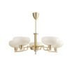 Multi-light modern luxury chandelier – brass iron frame with frosted milk glass shades