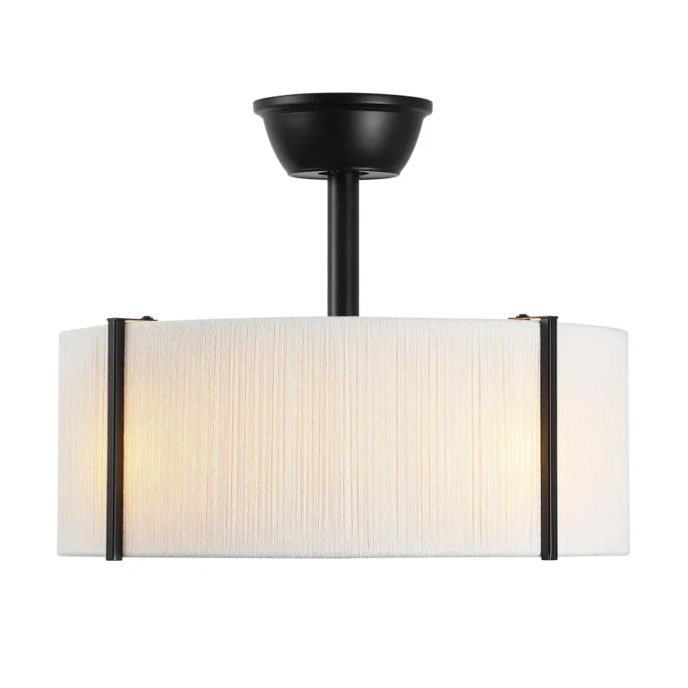 Modern Brass Ceiling Fan with Light - Fabric Shade 2-in-1 Pendant Light Fan, Ideal for Bedroom and Living Room Modern Decor