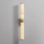 Brass Alabaster Wall Sconce - Modern Luxury Double-Light Design for Living Room Bedroom