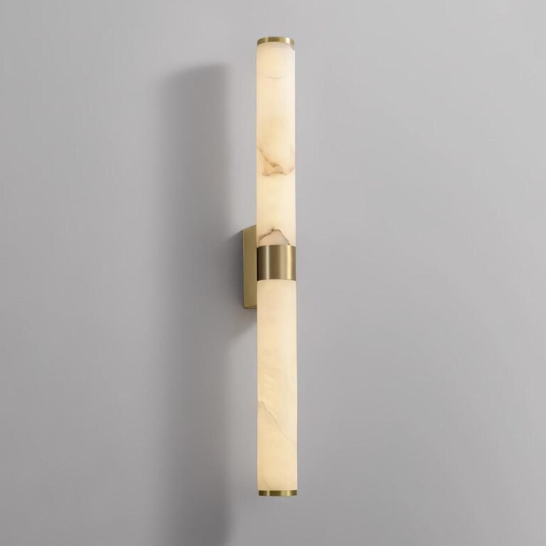 Brass Alabaster Wall Sconce - Modern Luxury Double-Light Design for Living Room Bedroom