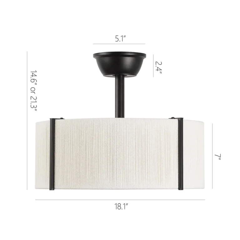 Modern Brass Ceiling Fan with Light - Fabric Shade 2-in-1 Pendant Light Fan, Ideal for Bedroom and Living Room Modern Decor