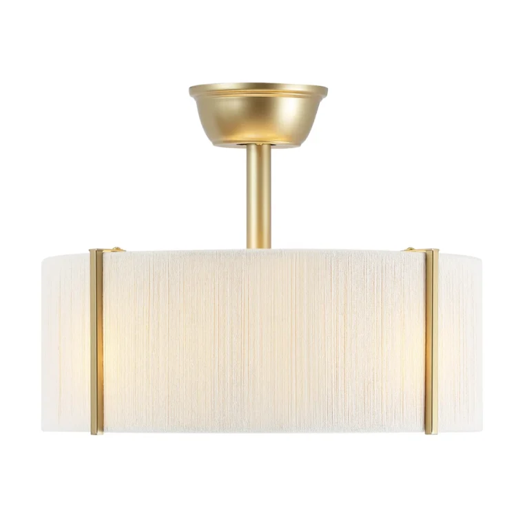 Gold 18" 7-Blade Rope Caged Ceiling Fan with Light Kit and Remote Control - Image 7