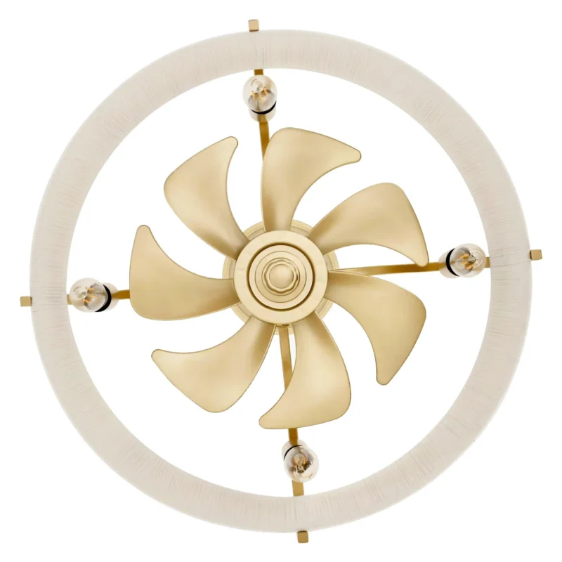 Gold 18" 7-Blade Rope Caged Ceiling Fan with Light Kit and Remote Control - Image 8