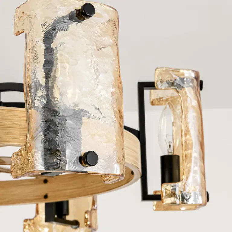 Brass & Crystal Chandelier - Modern Luxury Sputnik Pendant Light with Faceted Crystals, Ideal for Living Room and Dining Room Decor