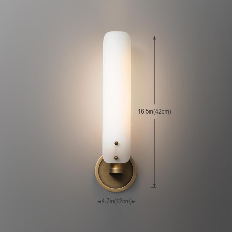Modern Minimalist Brass & Frosted Glass Wall Sconce - Double Light Fixture for Bathroom Vanity and Bedroom Decor