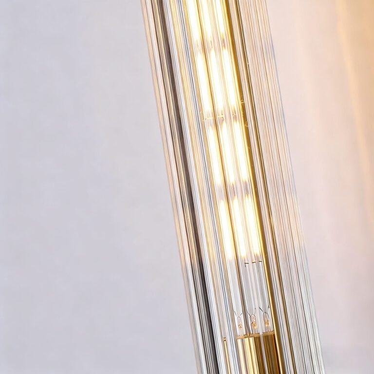 Brass & Glass Wall Sconce - Modern Luxury Vanity Light with Glass Tubes, Ideal for Bathroom and Bedroom Decor