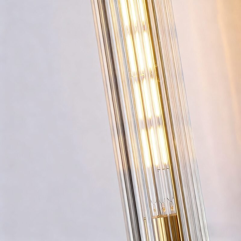 Brass & Glass Wall Sconce - Modern Luxury Vanity Light with Glass Tubes, Ideal for Bathroom and Bedroom Decor
