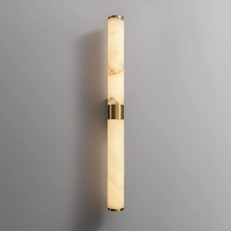 Brass Alabaster Wall Sconce - Modern Luxury Double-Light Design for Living Room Bedroom