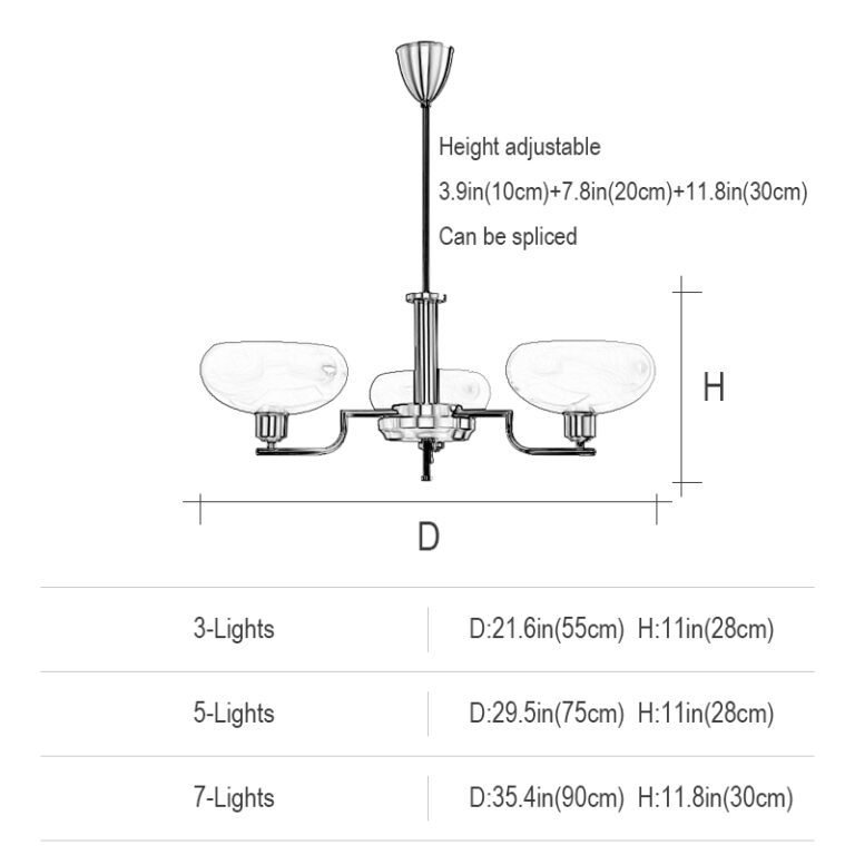 Multi-light modern luxury chandelier – brass iron frame with frosted milk glass shades