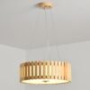 Nordic Wooden Pendant Light - Minimalist Wood Chandelier for Living Room Main Image