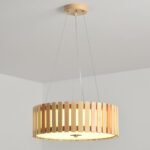 Nordic Wooden Pendant Light - Minimalist Wood Chandelier for Living Room Main Image