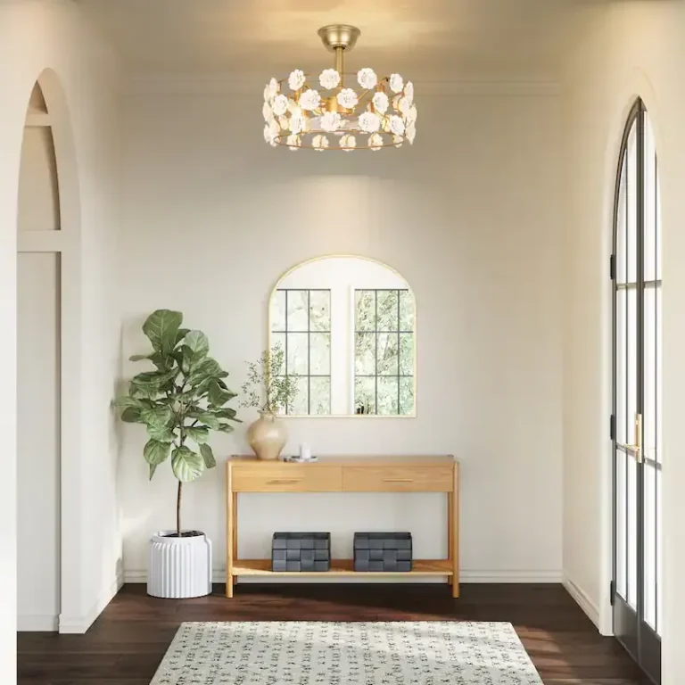 Gold & White Floral Ceiling Fan Light - French Romantic Fixture with Cooling & Illumination, Ideal for Bedroom Decor