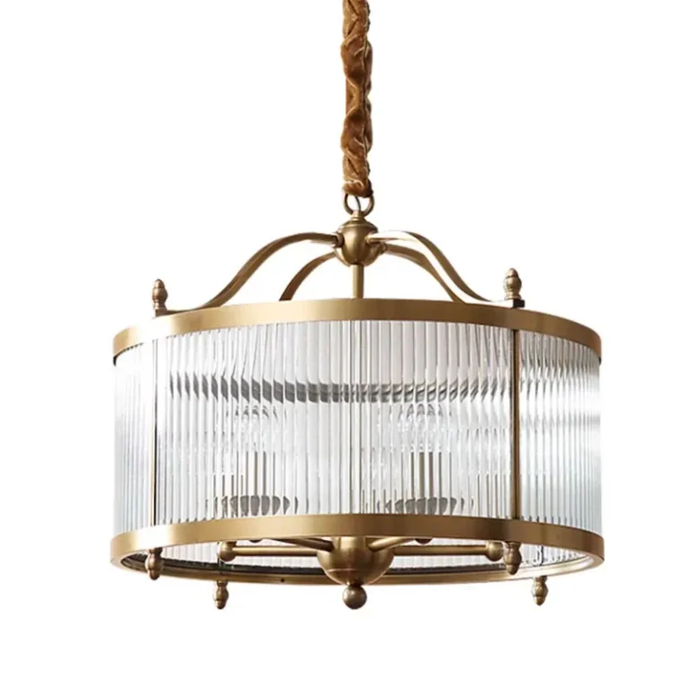 Modern Brass Glass Chandelier – Luxury Dining Room Pendant Light