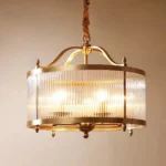 Modern Brass Glass Chandelier – Luxury Dining Room Pendant Light
