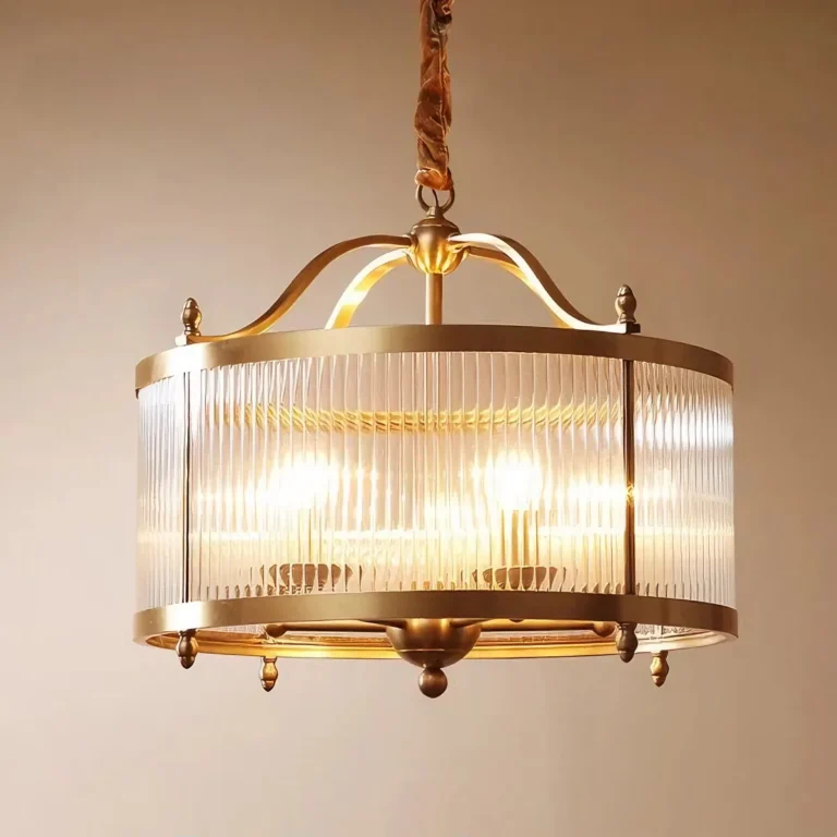 Modern Brass Glass Chandelier – Luxury Dining Room Pendant Light